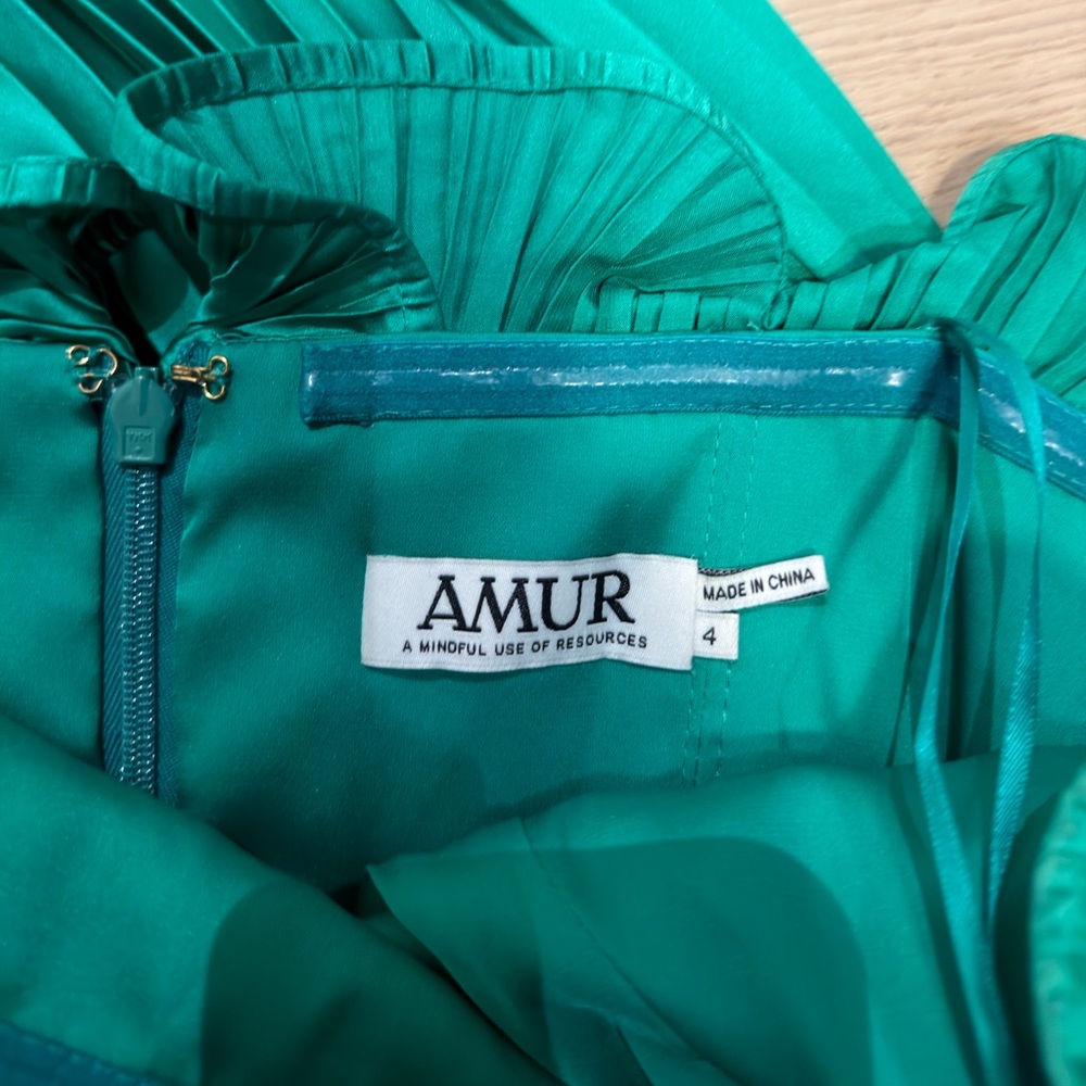 AMUR Green Giada Pleated Dress - Picture 3 of 5